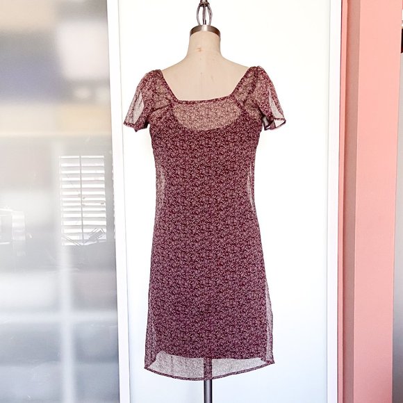 Mossimo Target maroon print shift dress size small - Picture 11 of 13